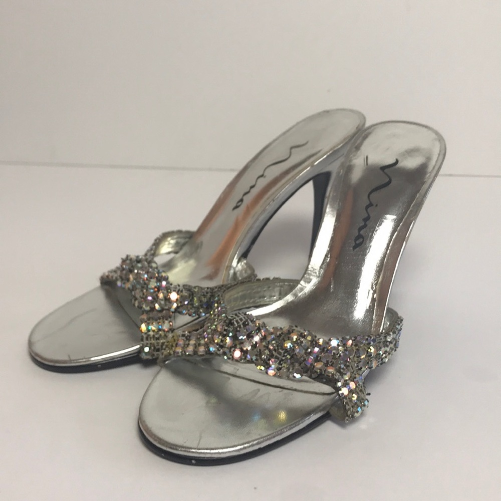 Faux diamond encrusted heels.